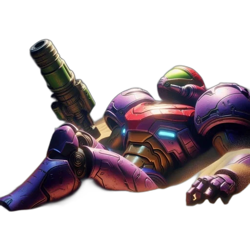 robot, weapon, staff, concept art, 3d render, pixel art, cyberpunk, outer space transparent PNG cut-out