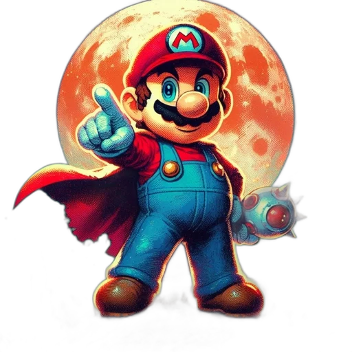staff, pixel art, comic book art, concept art, fantasy art, red, mario, stands transparent PNG cut-out