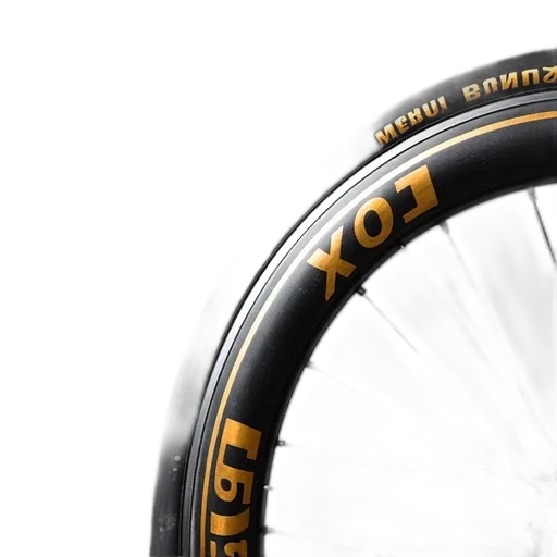 3d render, close-up, image, high-performance, bicycle, wheel, black, gold transparent PNG cut-out