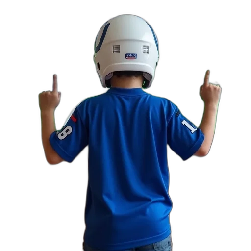 robot, hat, staff, mask, 3d render, cyberpunk, pixel art, young transparent PNG cut-out