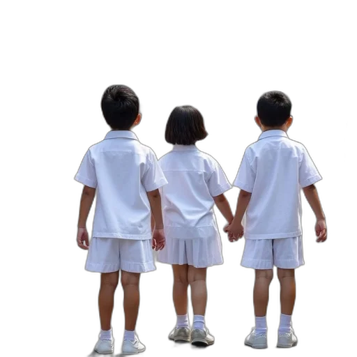 dress, staff, jacket, 3d render, group, schoolchildren, white, uniforms transparent PNG cut-out