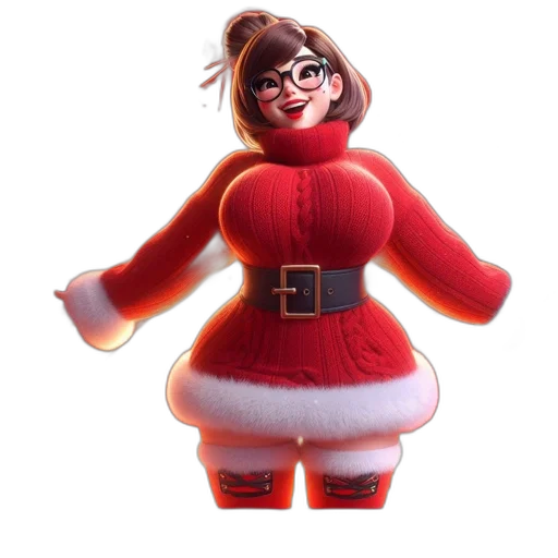 dress, jacket, 3d render, concept art, animated, figure, resembling, santa transparent PNG cut-out