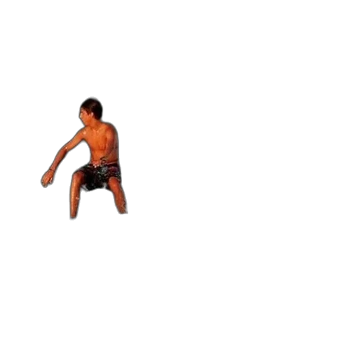 pixel art, 3d render, surfer, black transparent PNG cut-out