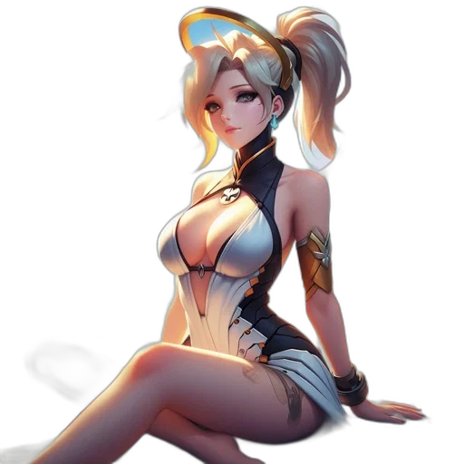 dress, staff, robot, concept art, fantasy art, anime, pixel art, golden transparent PNG cut-out