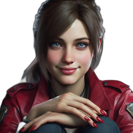 jacket, face, concept art, photorealistic, fantasy art, cartoon, red, portrait transparent PNG cut-out