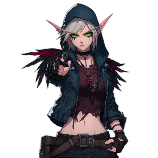 staff, weapon, jacket, concept art, pixel art, fantasy art, cyberpunk, dark transparent PNG cut-out