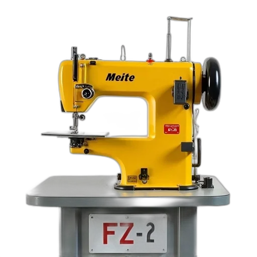 yellow, industrial, sewing, machine, brand, name, meite, side transparent PNG cut-out
