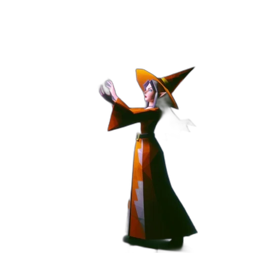 staff, dress, hat, mask, concept art, 3d render, fantasy art, pixel art transparent PNG cut-out