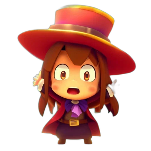 hat, staff, crown, creature, concept art, pixel art, 3d render, cartoon transparent PNG cut-out