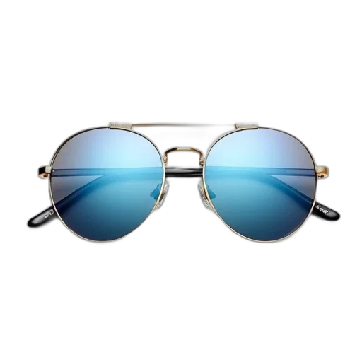 blue, pastel, pair, sunglasses, gold, frame, lenses, lying transparent PNG cut-out