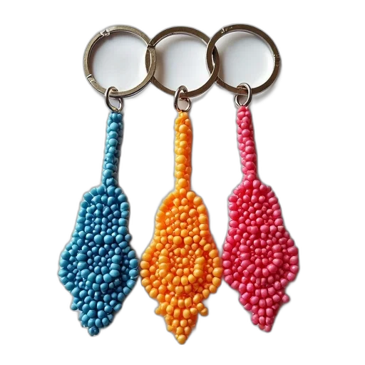 jewelry, colorful, plastic, keychain transparent PNG cut-out