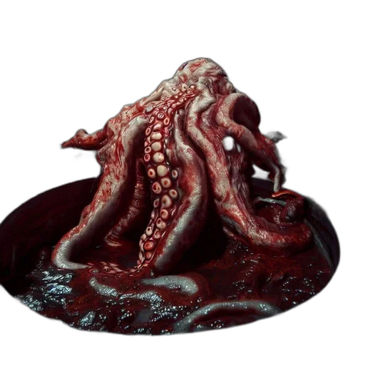 creature, food, animal, concept art, 3d render, underwater, oversized, grotesque transparent PNG cut-out
