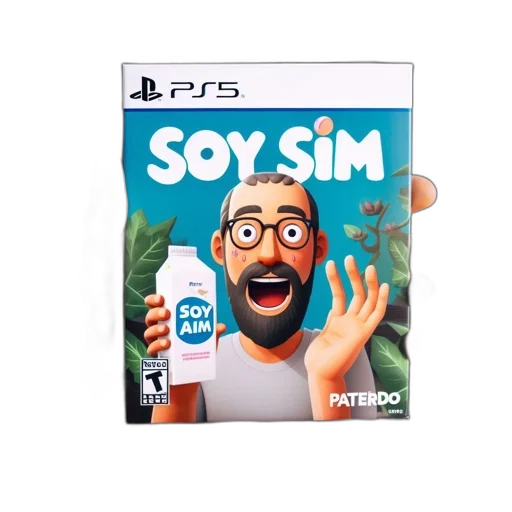 concept art, 3d render, cartoon, image, shows, person, holding, ps5 transparent PNG cut-out