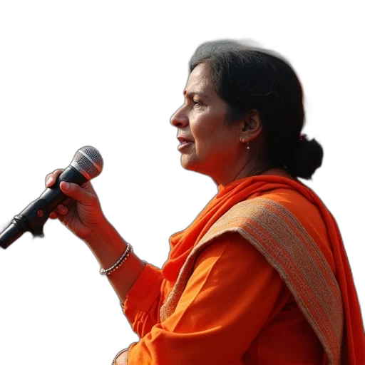 staff, jacket, jewelry, sushma, sinha, addressing, crowd, rally transparent PNG cut-out