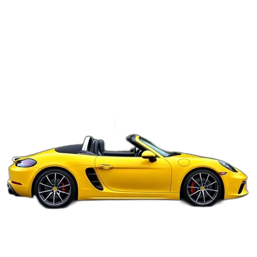 car, weapon, animal, 3d render, photorealistic, yellow, convertible, sports transparent PNG cut-out