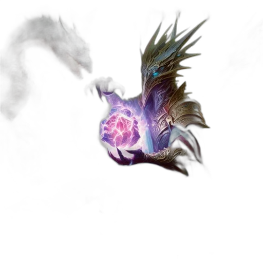 dragon, staff, creature, weapon, fantasy art, concept art, photorealistic, pixel art transparent PNG cut-out