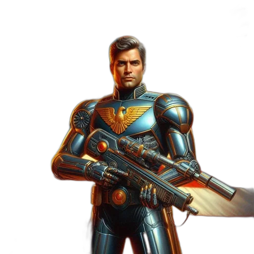 robot, sword, weapon, concept art, comic book art, fantasy art, 3d render, golden transparent PNG cut-out