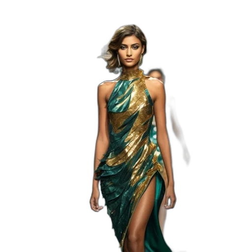 dress, jewelry, concept art, fantasy art, photorealistic, pixel art, earth tones, green transparent PNG cut-out