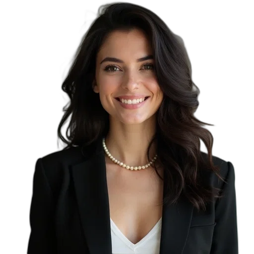 staff, jacket, jewelry, crown, woman, dark, hair, wearing transparent PNG cut-out