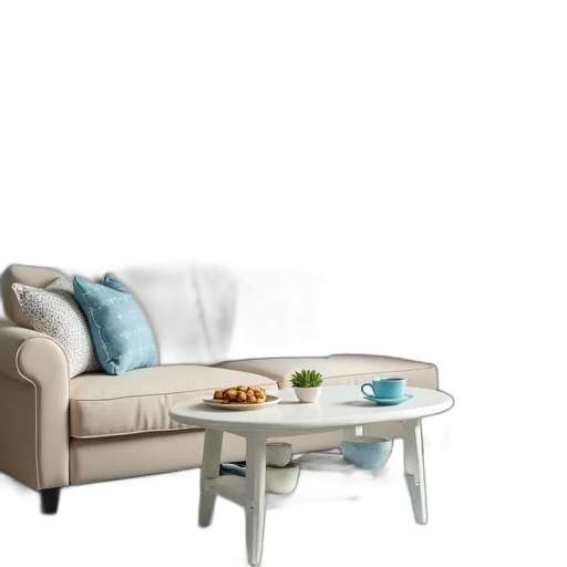 furniture, food, 3d render, photorealistic, concept art, earth tones, monochrome, pastel transparent PNG cut-out