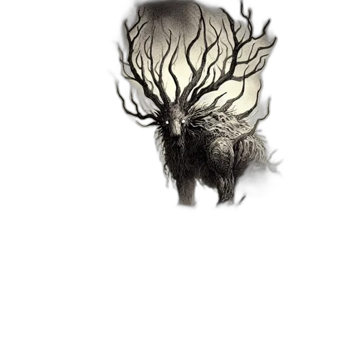 creature, mask, crown, animal, fantasy art, concept art, watercolor, pixel art transparent PNG cut-out