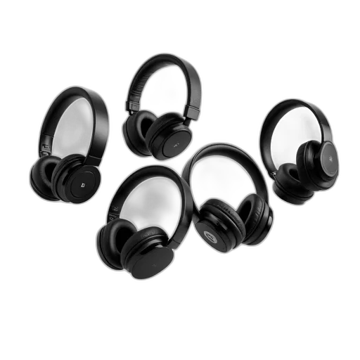 jewelry, collection, various, headphones, displayed, against, white, background transparent PNG cut-out