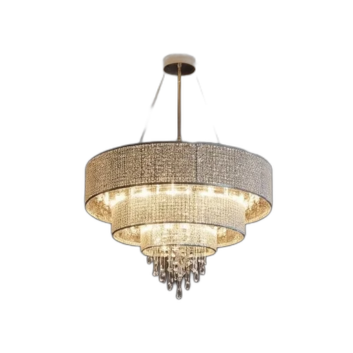 3d render, modern, chandelier, series, cylindrical, metallic, shades, hangs transparent PNG cut-out
