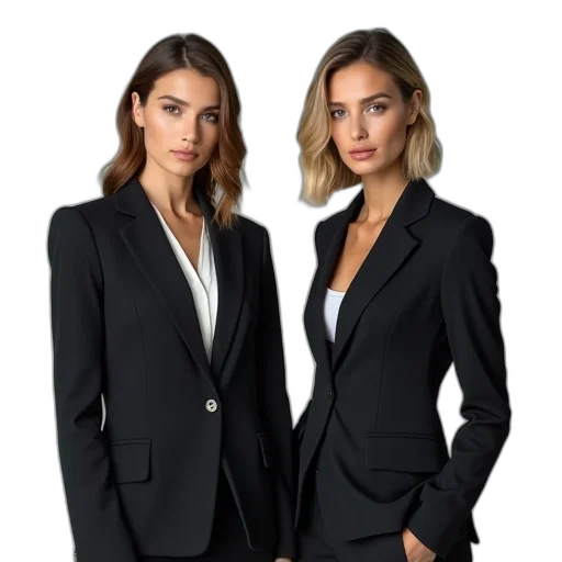 jacket, staff, two, women transparent PNG cut-out