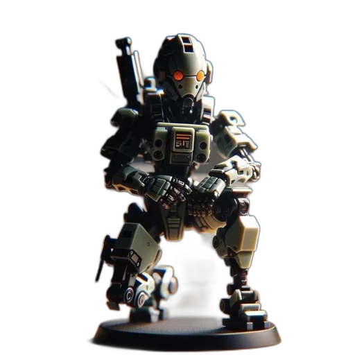 robot, weapon, 3d render, concept art, pixel art, cyberpunk, detailed, green transparent PNG cut-out