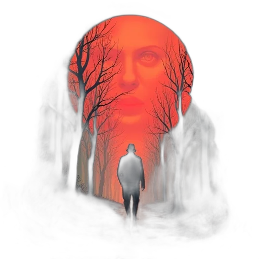 face, mask, creature, concept art, fantasy art, watercolor, pixel art, fog transparent PNG cut-out