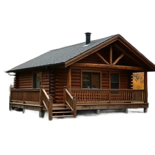 building, 3d render, photorealistic, concept art, rustic, wooden, cabin, gabled transparent PNG cut-out