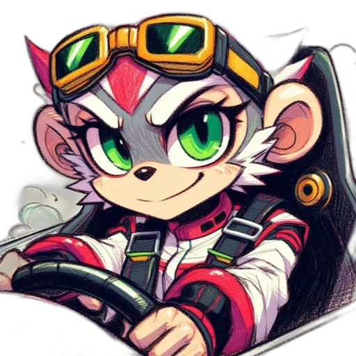 staff, jacket, concept art, cartoon, pixel art, anime, vivid, green-eyed transparent PNG cut-out