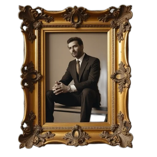 furniture, face, photorealistic, sepia-toned, photograph, man, suit, sitting transparent PNG cut-out