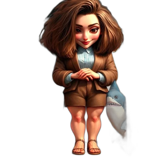 jacket, staff, dress, concept art, fantasy art, cartoon, 3d render, confident transparent PNG cut-out