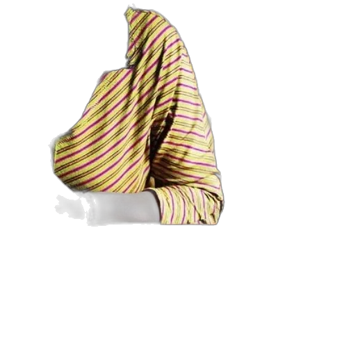 umbrella, hat, dress, jacket, 3d render, photorealistic, person, striped transparent PNG cut-out