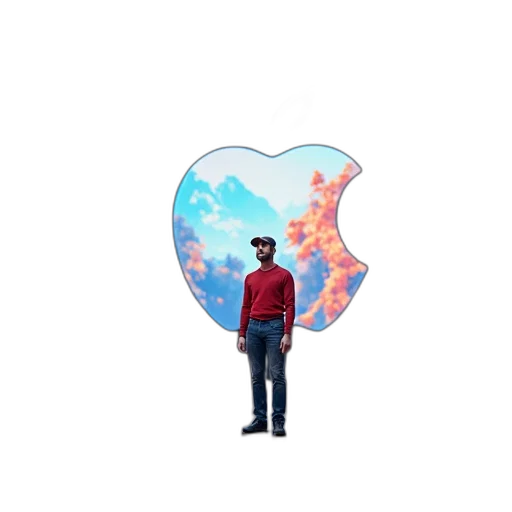 jacket, hat, staff, bottle, concept art, pixel art, 3d render, vaporwave transparent PNG cut-out