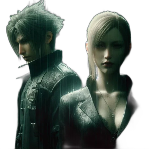 jacket, concept art, 3d render, photorealistic, pixel art, dark, monochrome, two transparent PNG cut-out