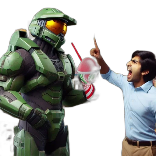 robot, concept art, 3d render, vaporwave, inside, 7-eleven, man, dressed transparent PNG cut-out
