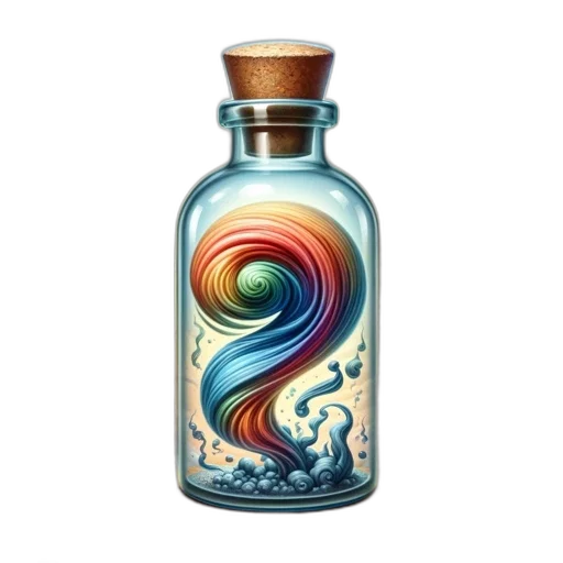 bottle, dragon, watercolor, photorealistic, fantasy art, 3d render, image, showcases transparent PNG cut-out