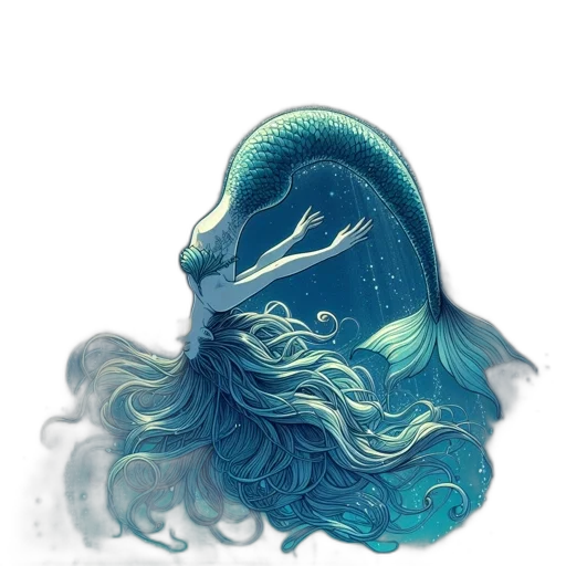 dragon, hair, creature, mask, fantasy art, concept art, watercolor, vaporwave transparent PNG cut-out