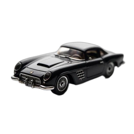 car, 3d render, black, toy, shiny, finish, displayed, white transparent PNG cut-out