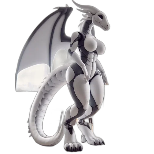 dragon, creature, 3d render, concept art, fantasy art, vaporwave, monochrome, contemporary transparent PNG cut-out