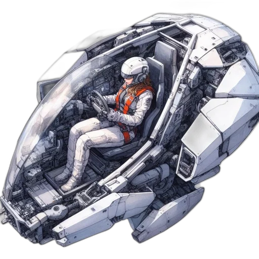 robot, car, jacket, concept art, cyberpunk, 3d render, pixel art, outer space transparent PNG cut-out