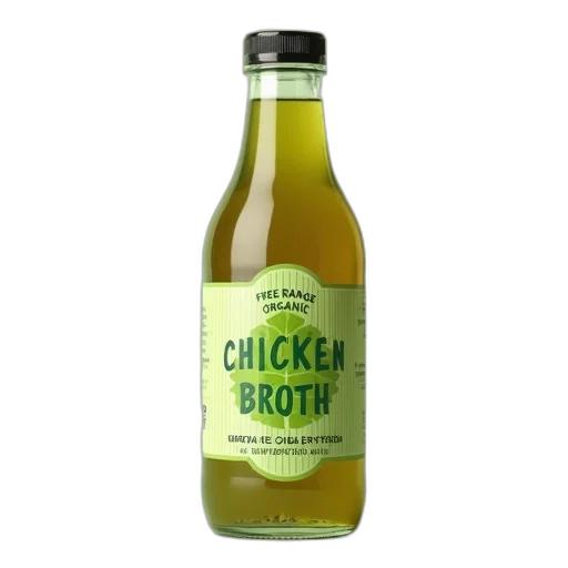 bottle, food, organic, chicken, broth, green, label, leaf transparent PNG cut-out