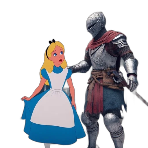 dress, sword, crown, robot, concept art, 3d render, fantasy art, comic book art transparent PNG cut-out