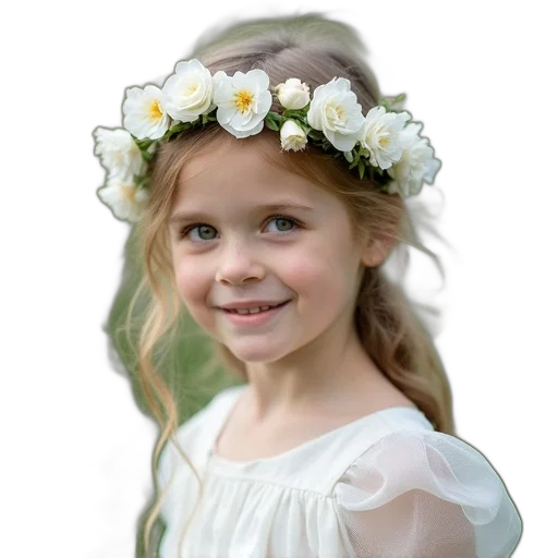 crown, face, dress, flower transparent PNG cut-out