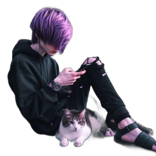 animal, creature, weapon, jacket, vaporwave, cyberpunk, watercolor, anime transparent PNG cut-out