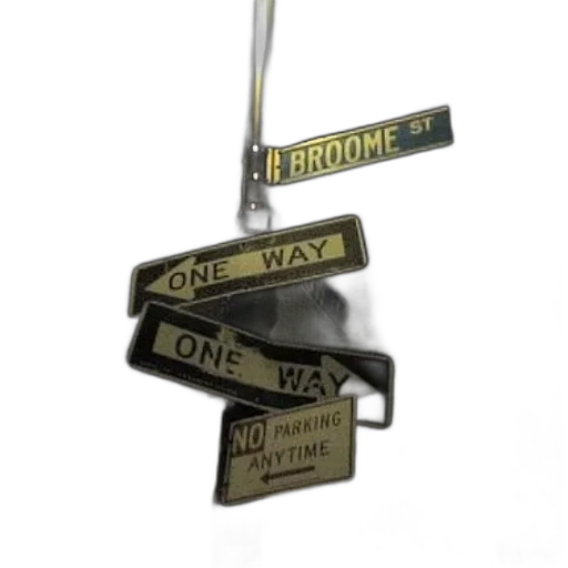 weapon, jewelry, sword, 3d render, street, sign, night, words transparent PNG cut-out