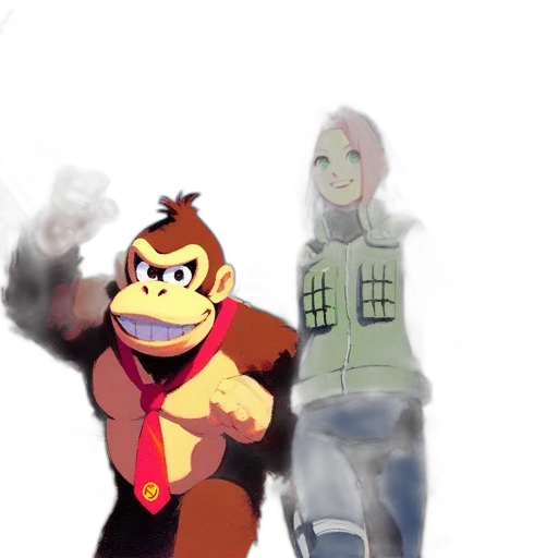 concept art, 3d render, comic book art, cartoon, fire, earth tones, anthropomorphic, ape transparent PNG cut-out