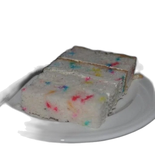 food, 3d render, pastel, white, plate, three, slices, cake transparent PNG cut-out